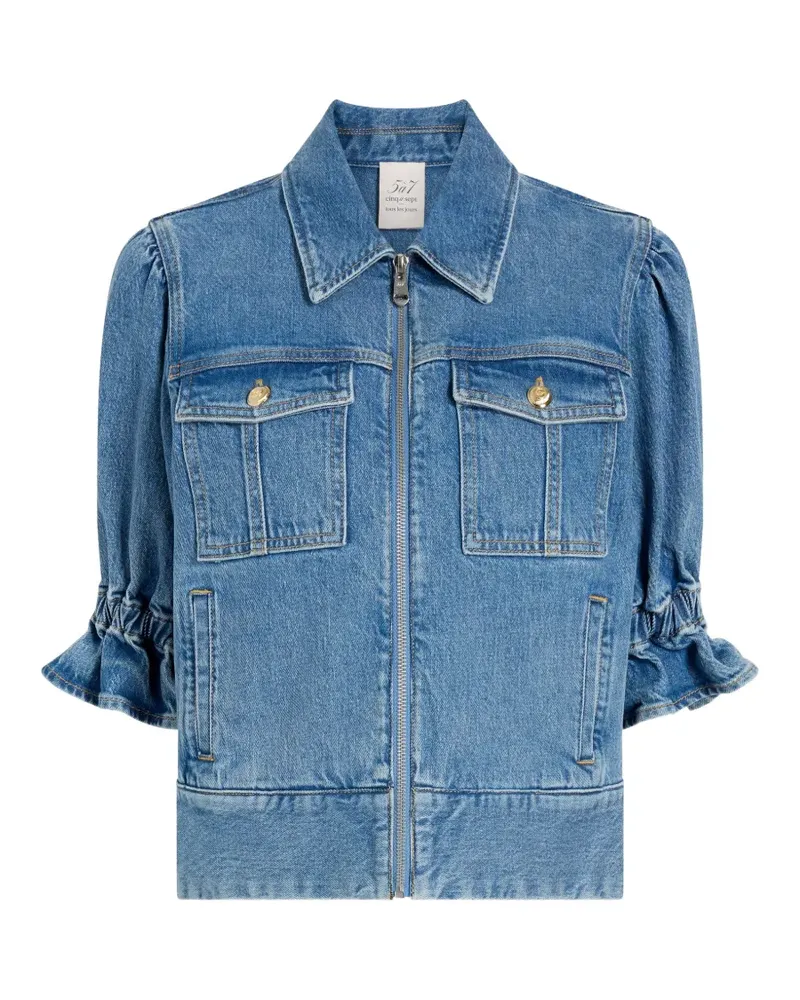 Cinq à Sept Holly Jeansjacke mit Puffärmeln - Blau Blau