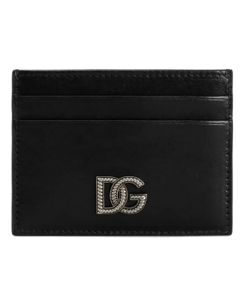 Dolce & Gabbana logo-appliqué card holder - Schwarz Schwarz