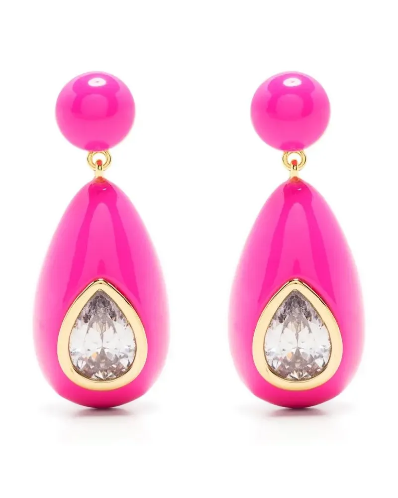 Eshvi Hängeohrringe mit Kristallen - Rosa Rosa