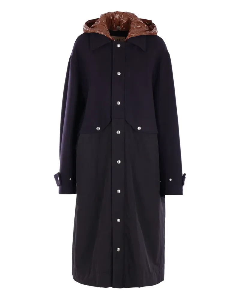 PLAN C hooded-buttoned coat - Blau Blau