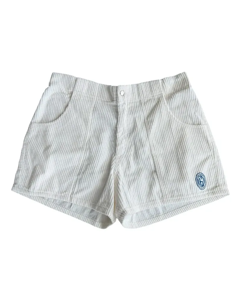 GALLERY DEPT. logo-embroidered corduroy shorts - Weiß Weiß