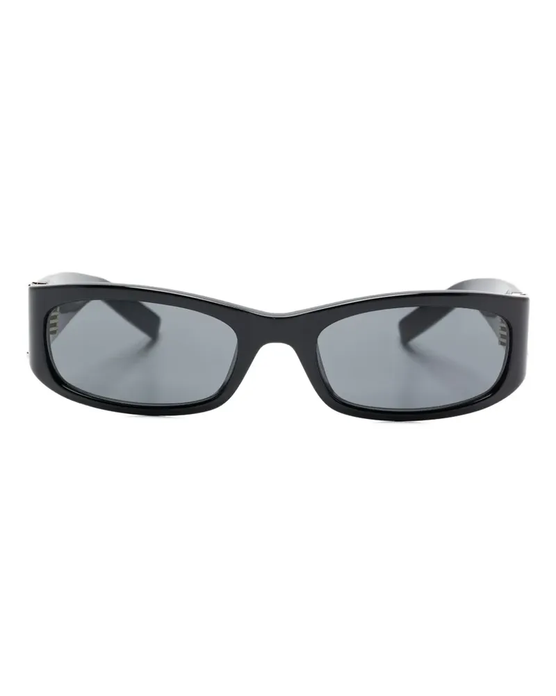 Saint Laurent logo-plaque rectangle sunglasses - Schwarz Schwarz