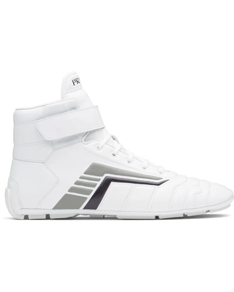 Prada High-Top-Sneakers mit Klettverschluss - Weiß Weiß