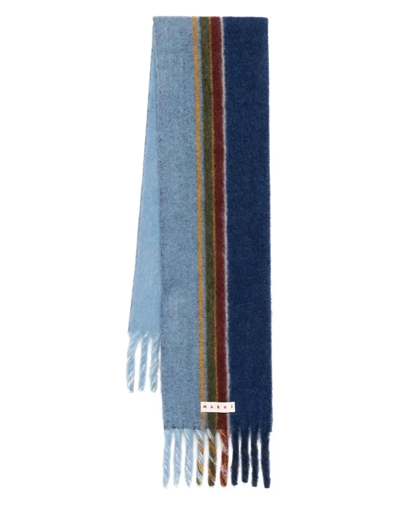 Marni Schal mit Logo-Patch - Blau Blau