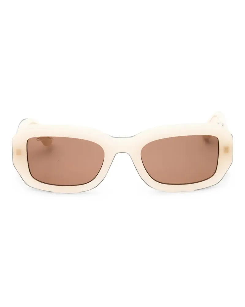 Calvin Klein Modified rectangle-frame sunglasses - Nude Nude