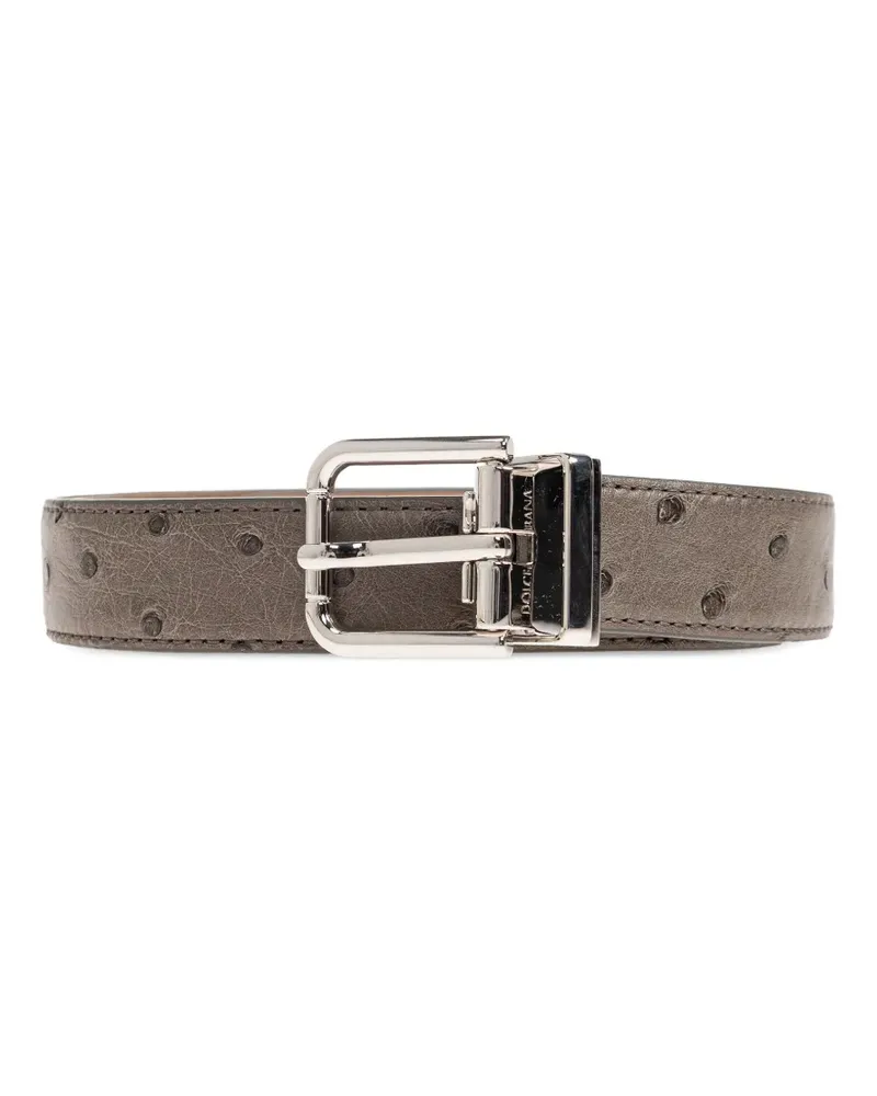 Dolce & Gabbana textured reversible belt - Grau Grau