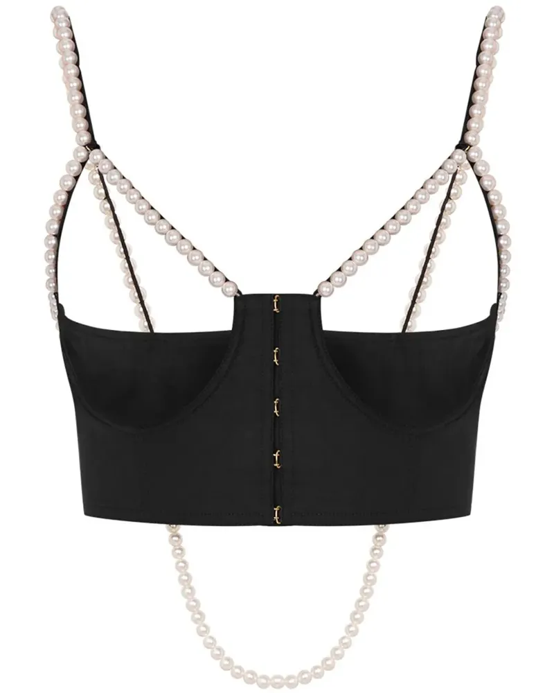 Moschino Top mit Perlendetail - Schwarz Schwarz