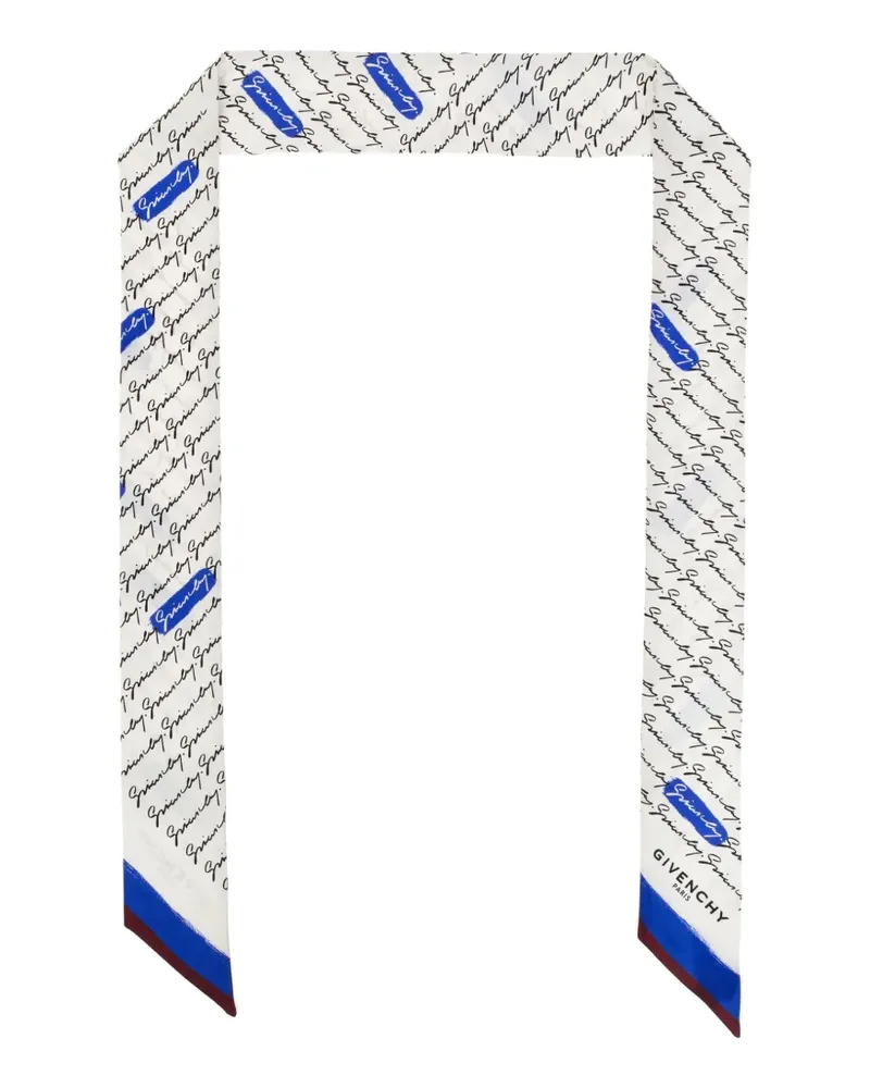 Givenchy logo-print silk scarf - Weiß Weiß