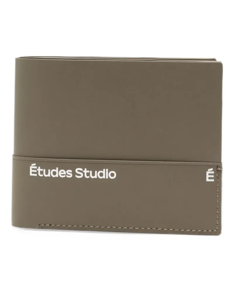 Études Studio logo-print leather wallet - Grün Grün