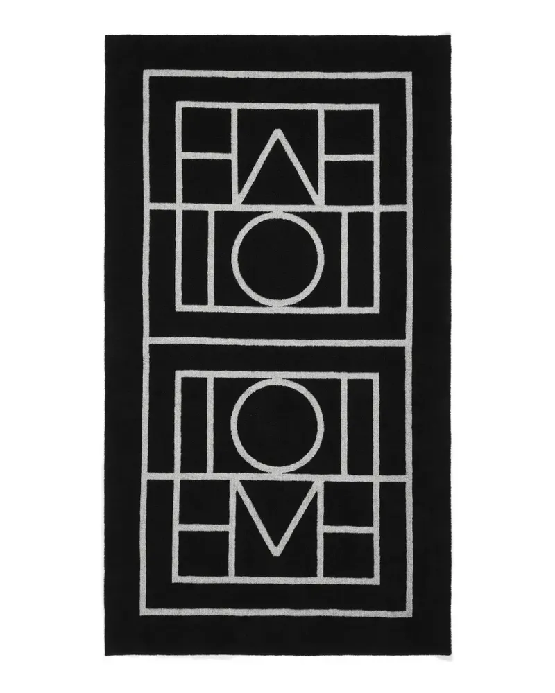 Totême Strandtuch mit Monogramm in Schwarz/Tofu Schwarz