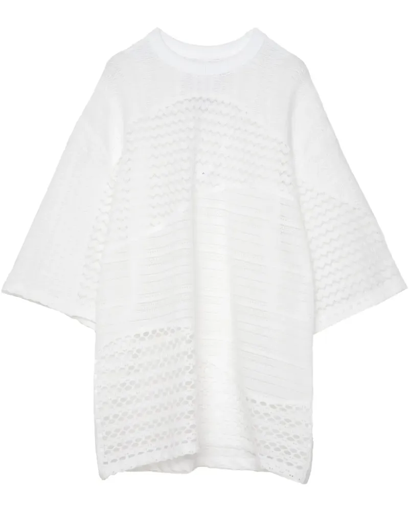 Yoshio Kubo Wave Various Lace T-Shirt - Weiß Weiß