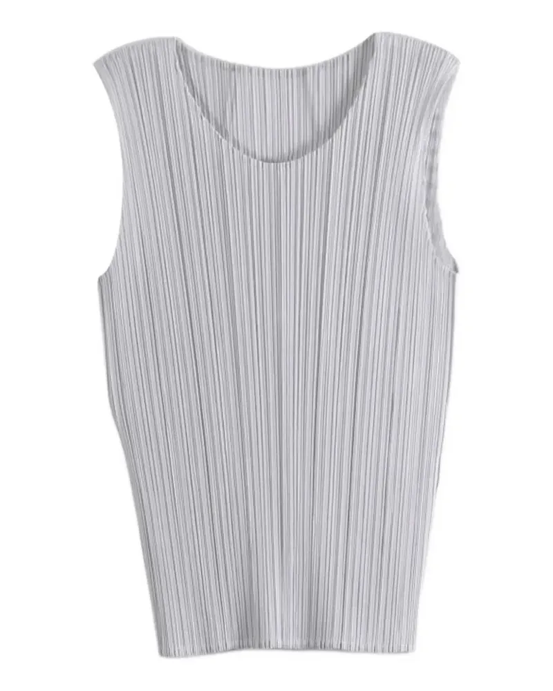 Issey Miyake pleated sleeveless top - Grau Grau