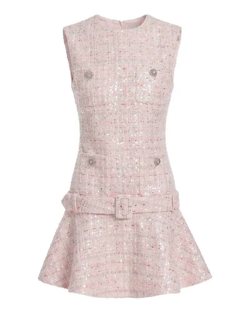 Self-Portrait sequin-embellished belted mini dress - Rosa Rosa