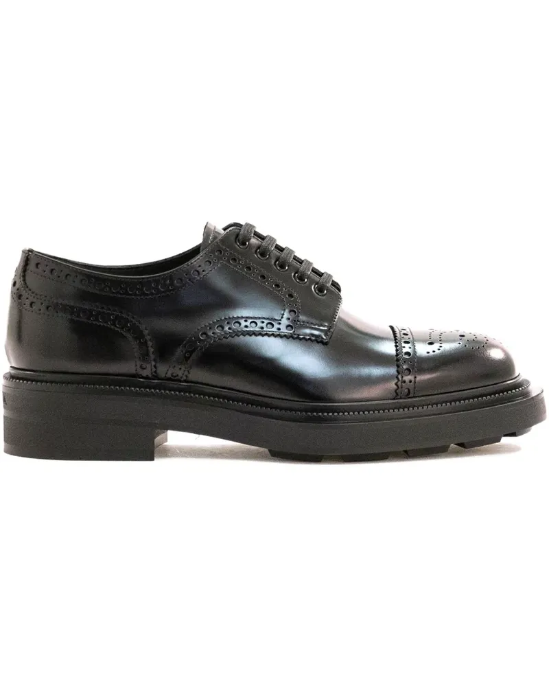 Prada Derby-Schuhe mit Budapestermuster - Schwarz Schwarz