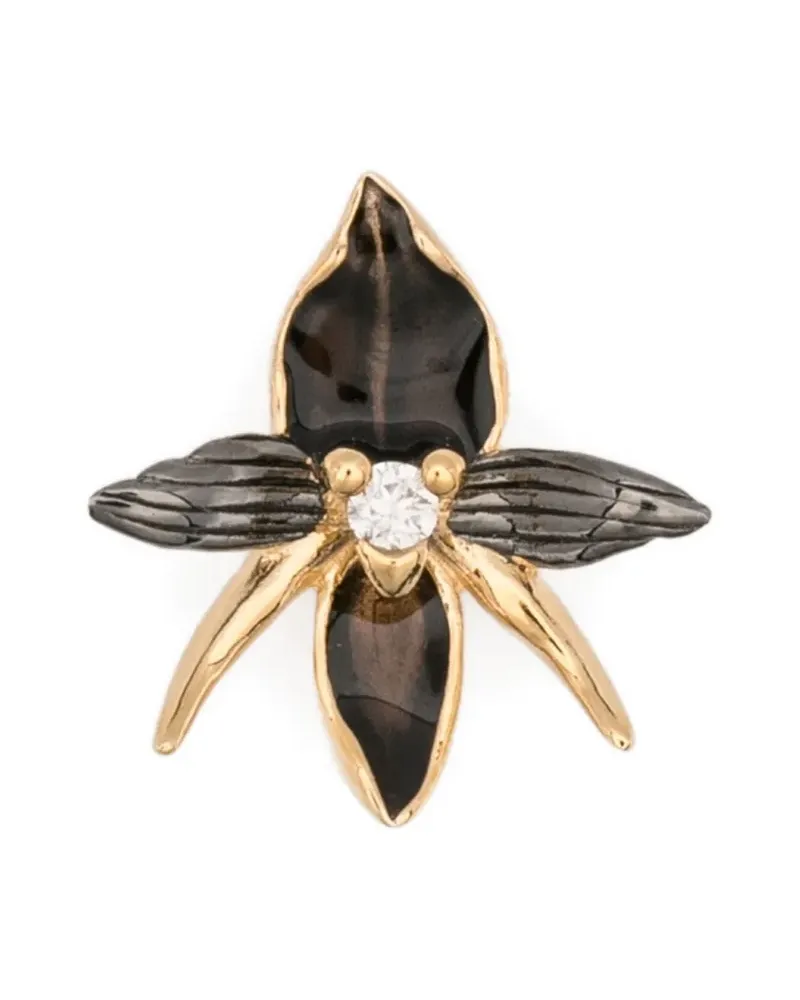Shaun Leane black-orchid diamond earrings - Gold Gold