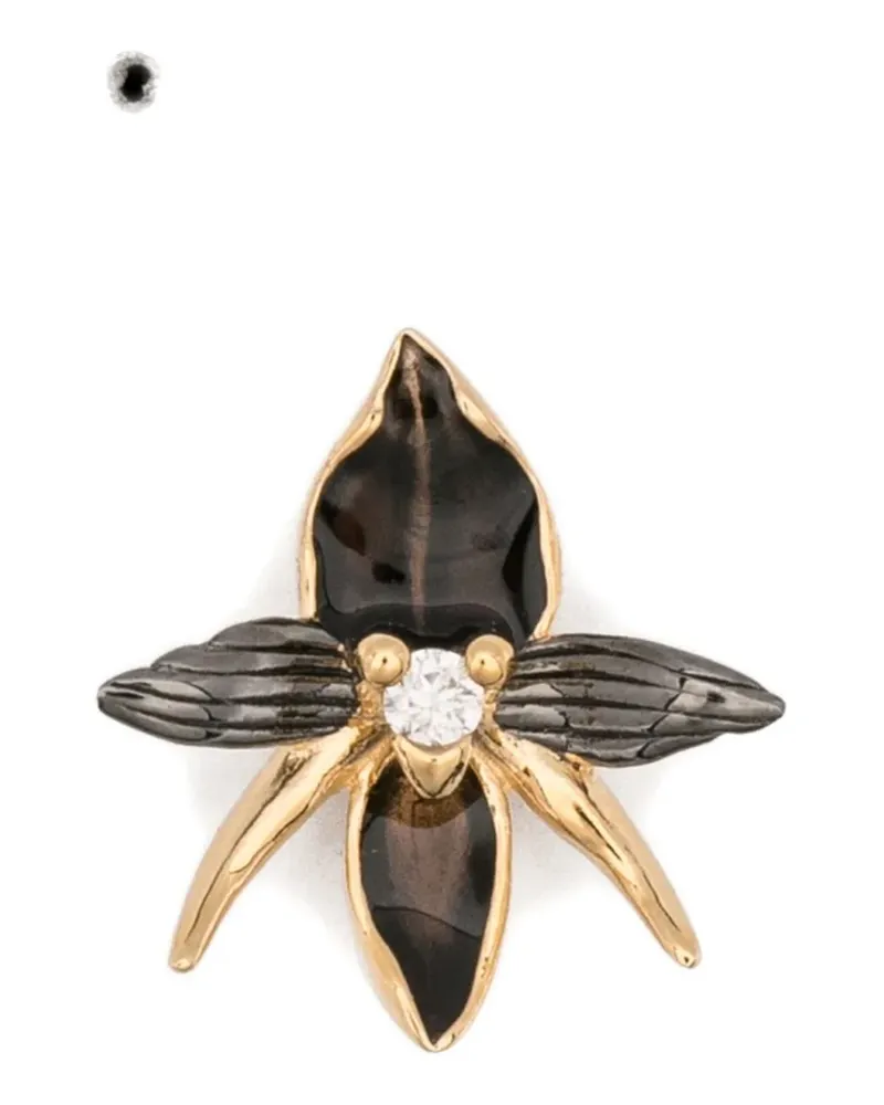 Shaun Leane black-orchid diamond earrings - Gold Gold