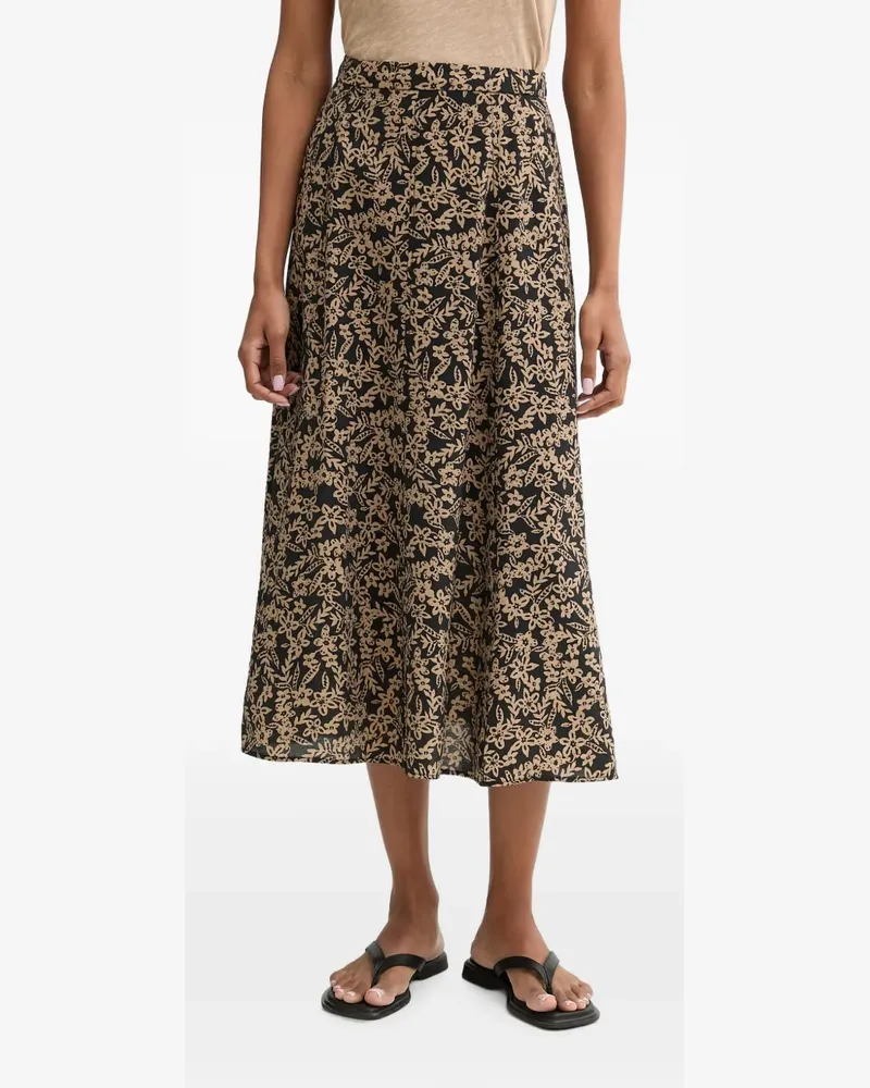 Marc O'Polo floral-print flared midi skirt - Blau Blau