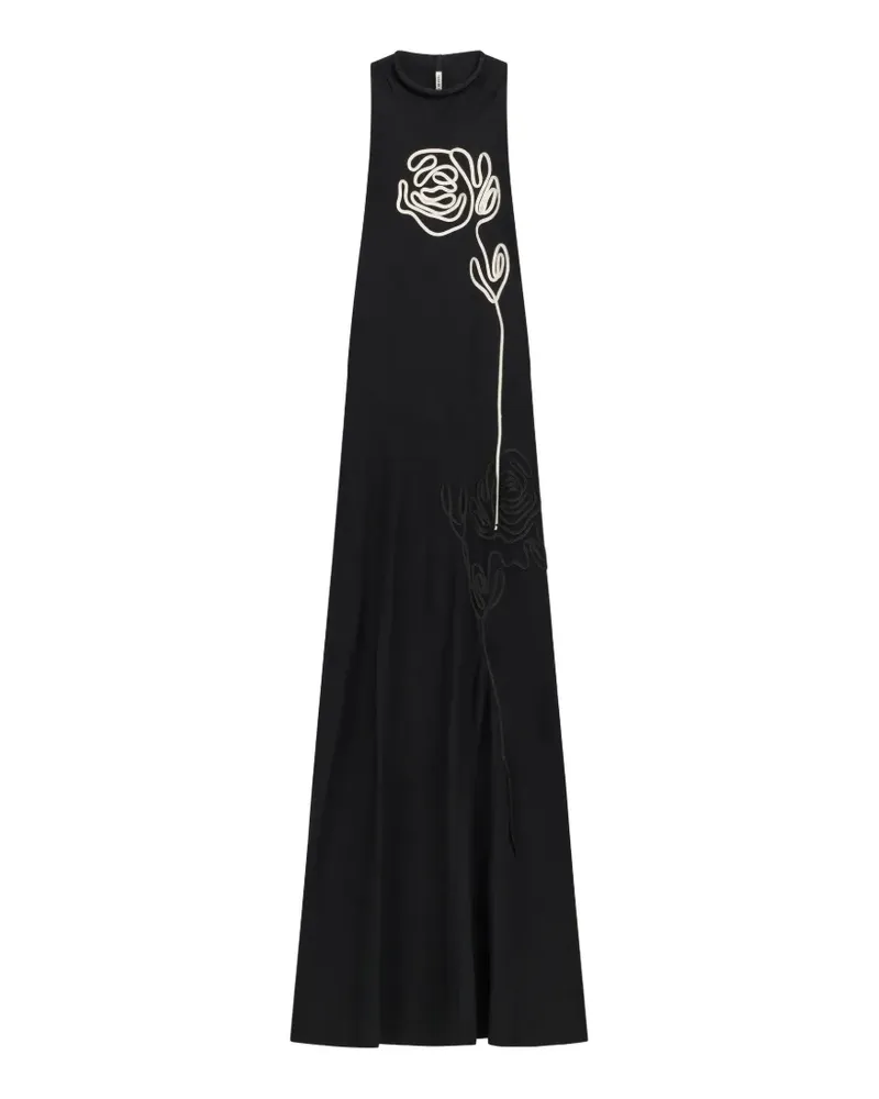 Liviana Conti Gilda floral-embroidered maxi dress - Schwarz Schwarz