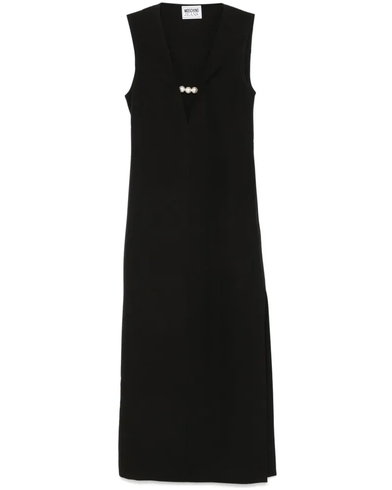 Moschino Maxikleid mit Kunstperlen - Schwarz Schwarz