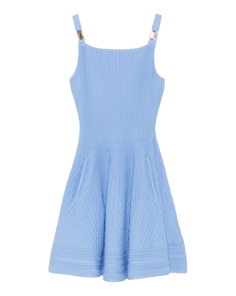 Maje ribbed-knit buckled-strap mini dress - Blau Blau