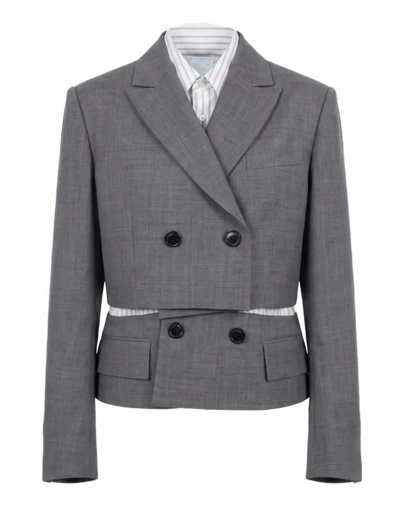 Sacai layered double-breasted blazer - Grau Grau
