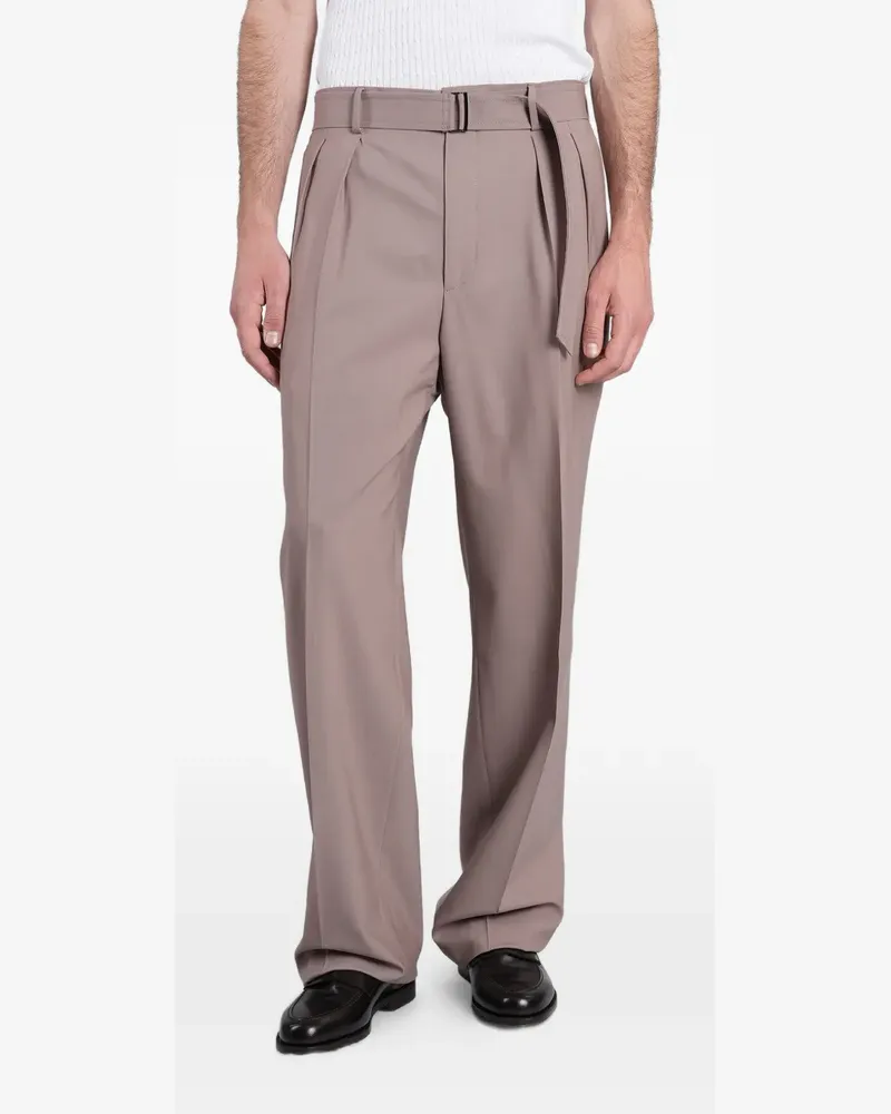 Tagliatore P-nevl24 belted-pleated trousers - Nude Nude
