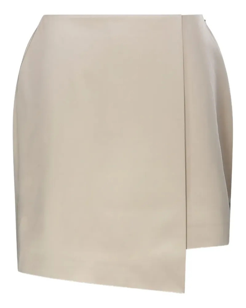 By Malene Birger Asymmetrischer Raye Minirock - Nude Nude