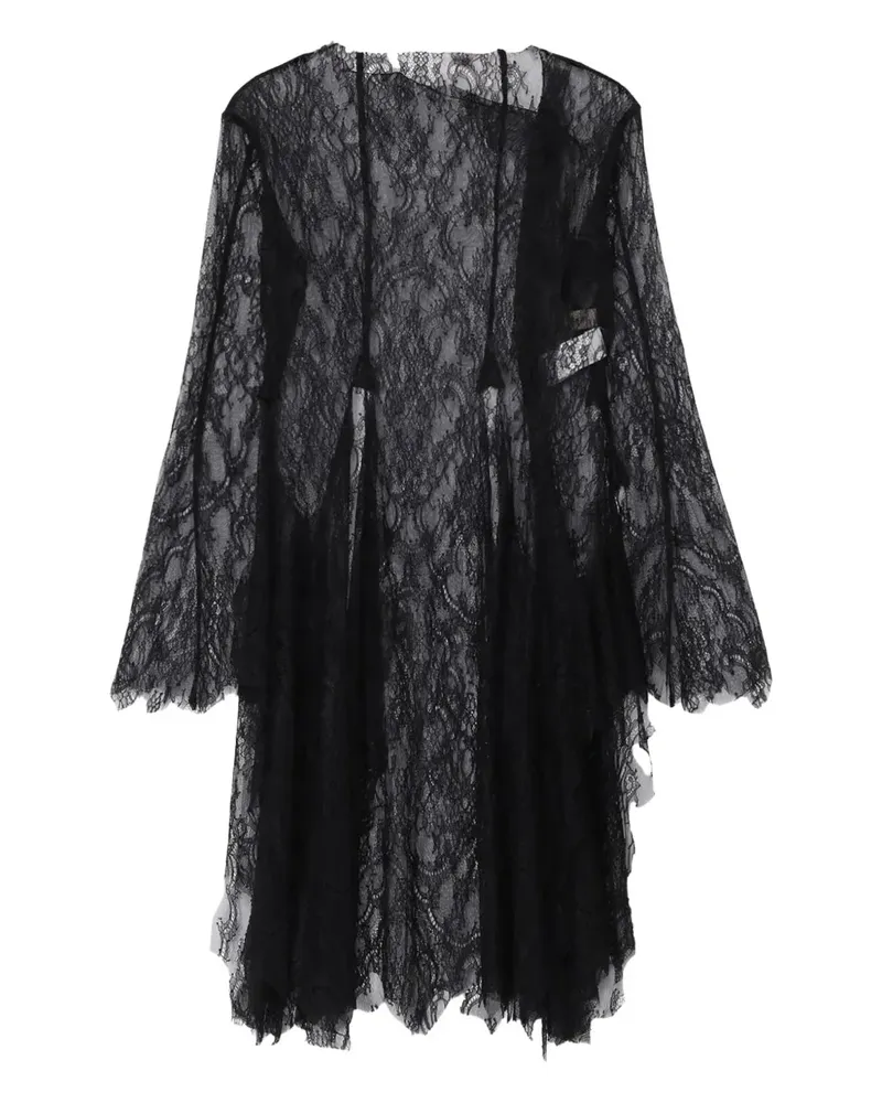 Yohji Yamamoto Langärmlige Bluse aus Spitze - Schwarz Schwarz