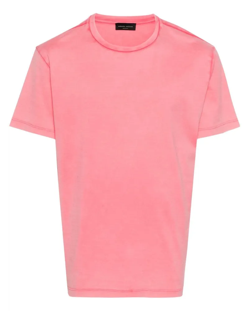 Roberto Collina Klassisches T-Shirt Rosa