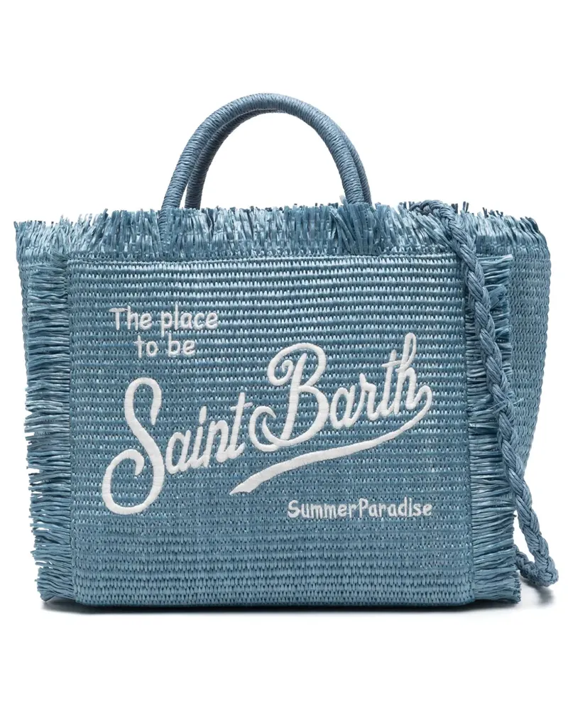 MC2 Saint Barth Colette Strandtasche mit Fransen - Blau Blau