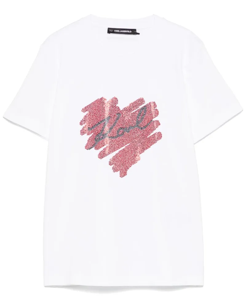 Karl Lagerfeld T-Shirt mit Logo-Herz - Weiß Weiß