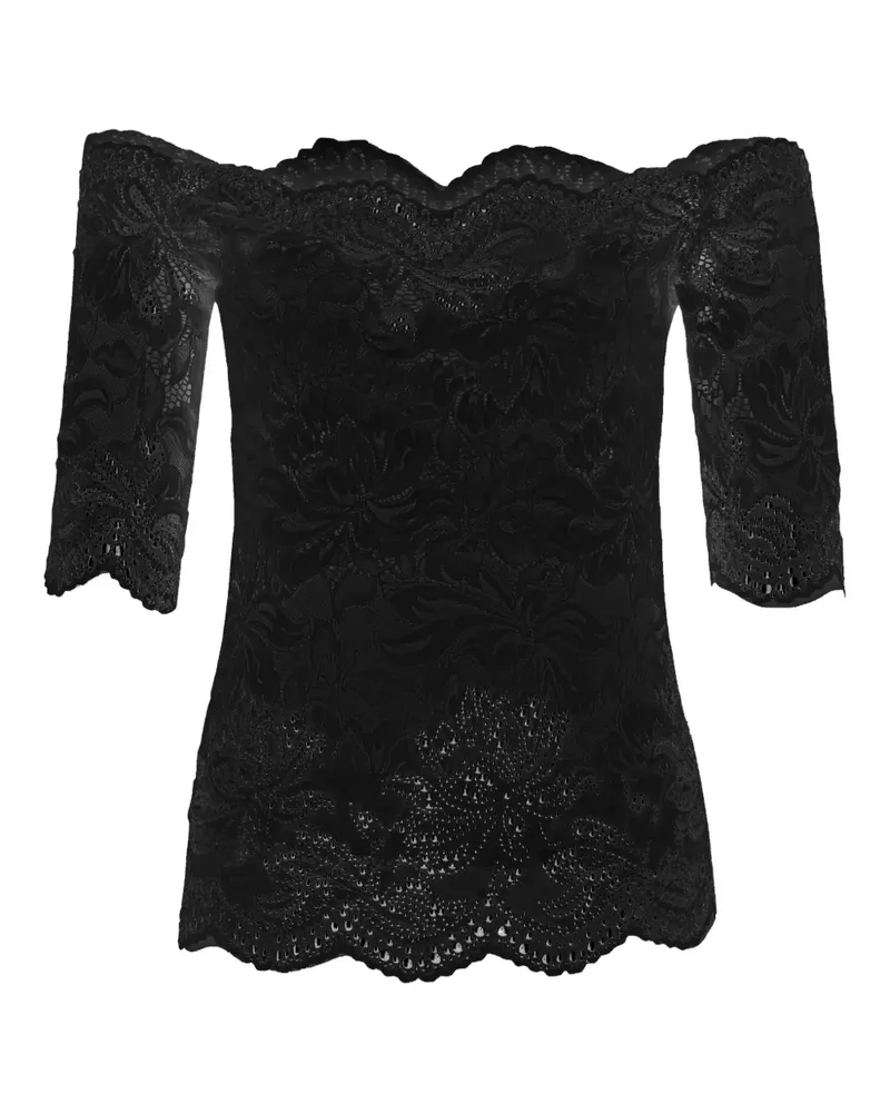 Paco Rabanne Schulterfreies Spitzentop - Schwarz Schwarz