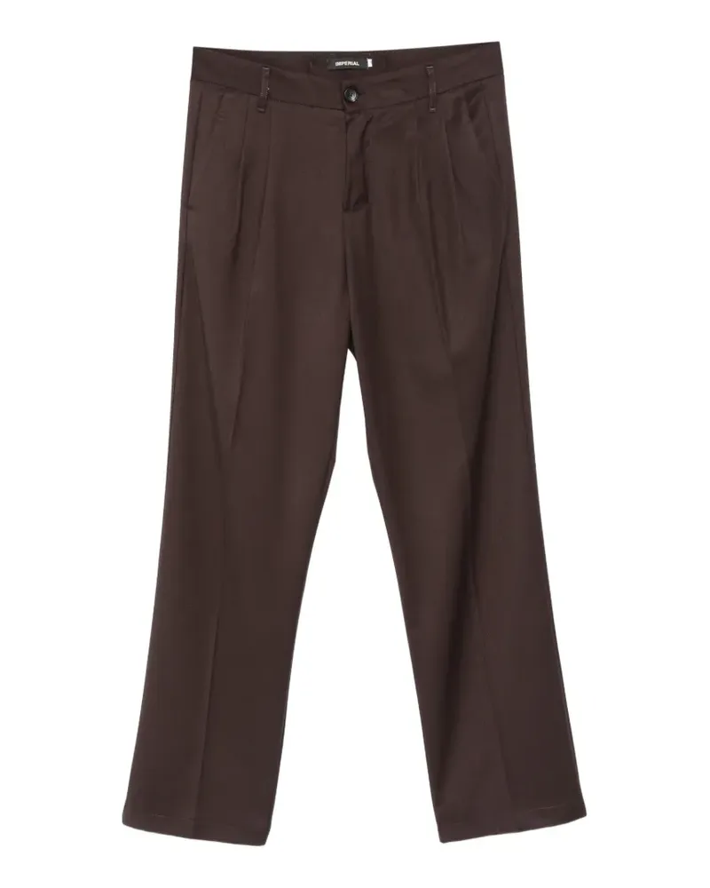 IMPERIAL Straight-Leg-Hose mit Falten - Braun Braun
