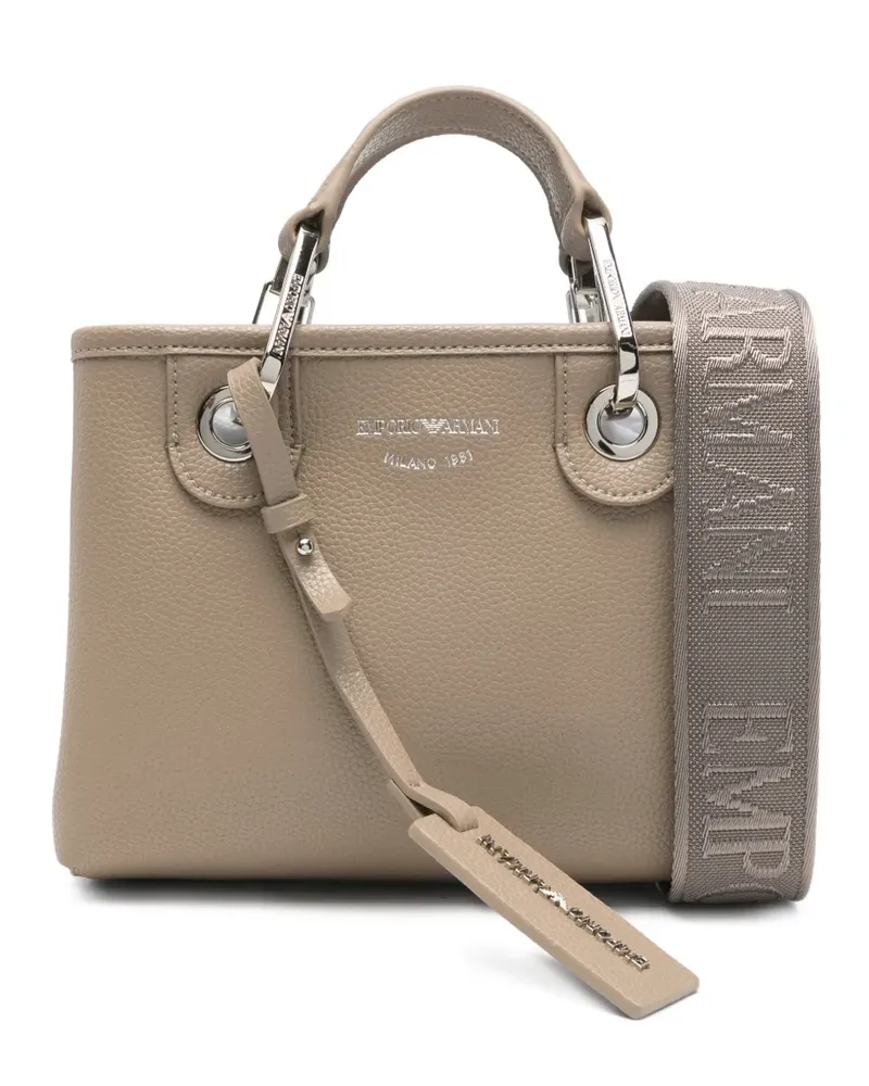 Emporio Armani logo-strap tote bag - Nude Nude