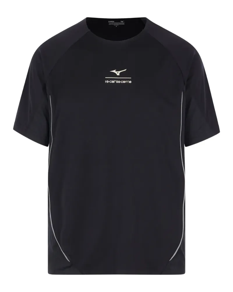 Mizuno mesh panel piping T-shirt - Schwarz Schwarz