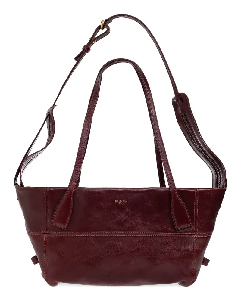 Balmain top-handle leather tote bag - Rot Rot