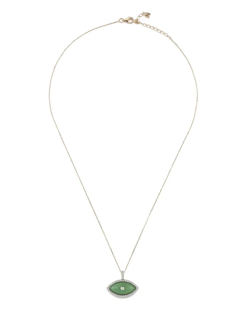 MATEO 14kt Eve Jade Goldhalskette - Grün Grün