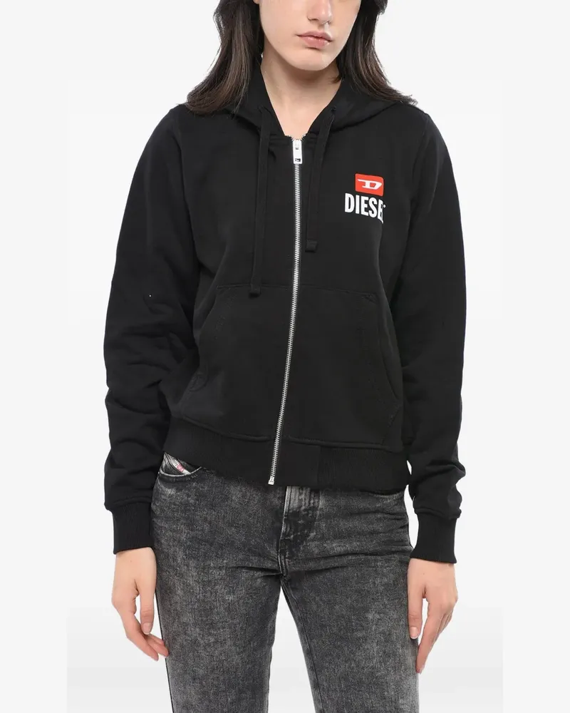 Diesel logo-print full-zip hoodie - Schwarz Schwarz