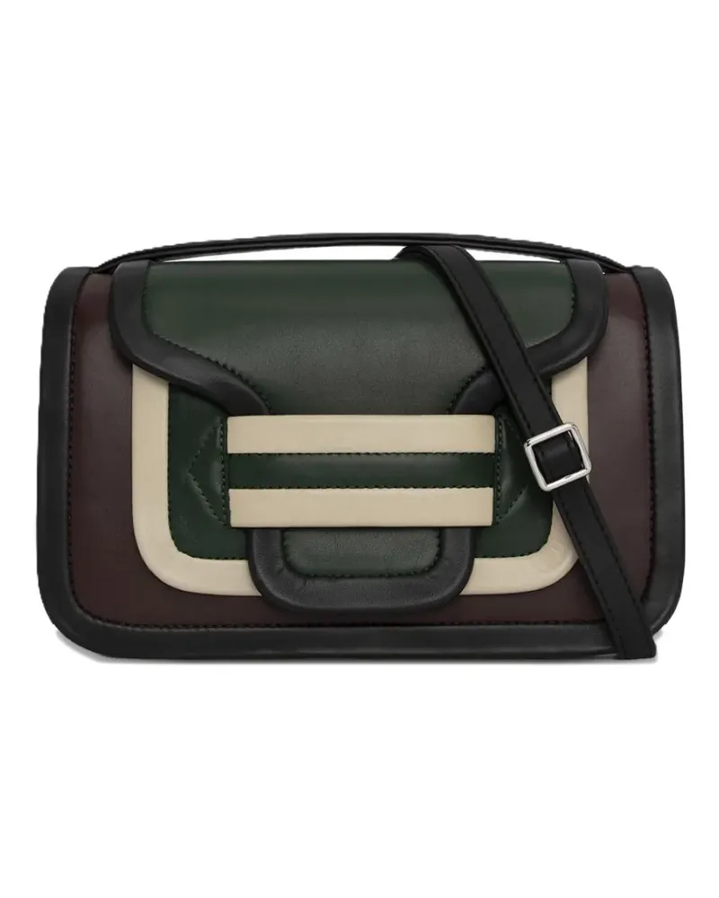 Pierre Hardy panelled-design leather crossbody bag - Braun Braun