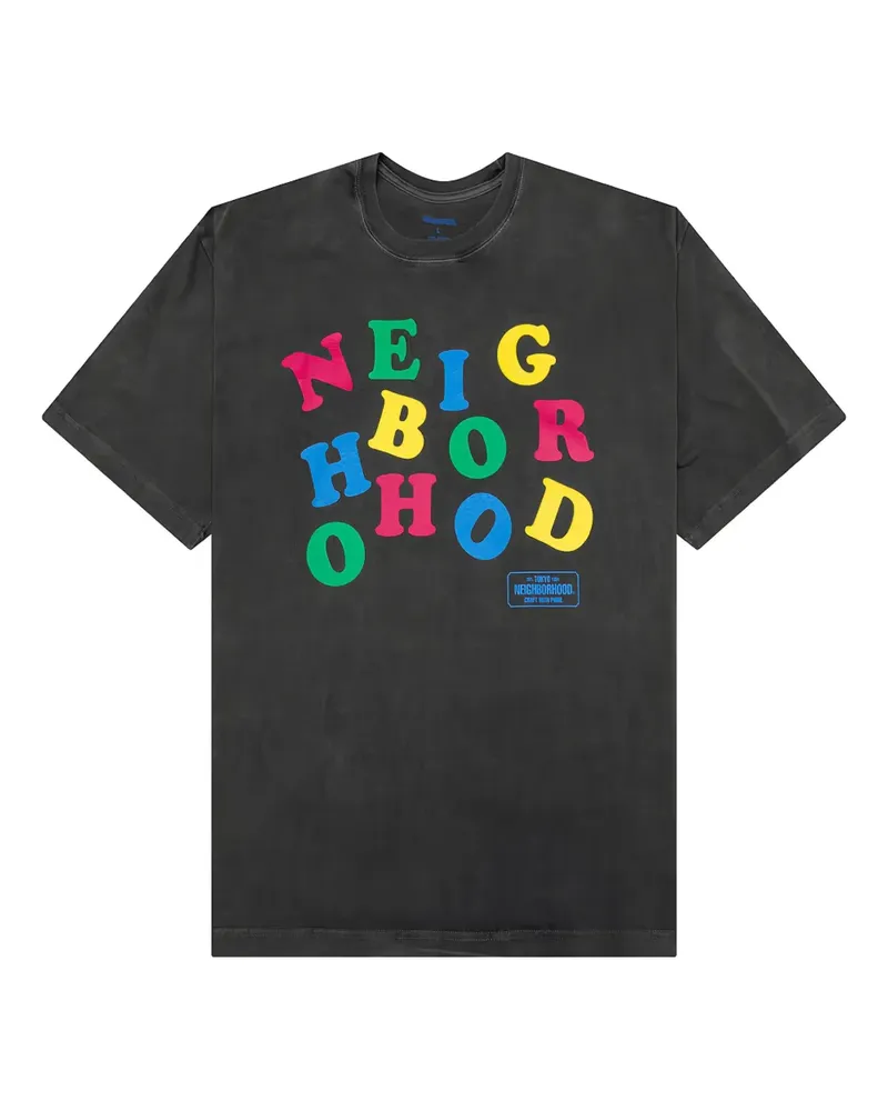 Neighborhood T-Shirt mit Logo-Print - Schwarz Schwarz