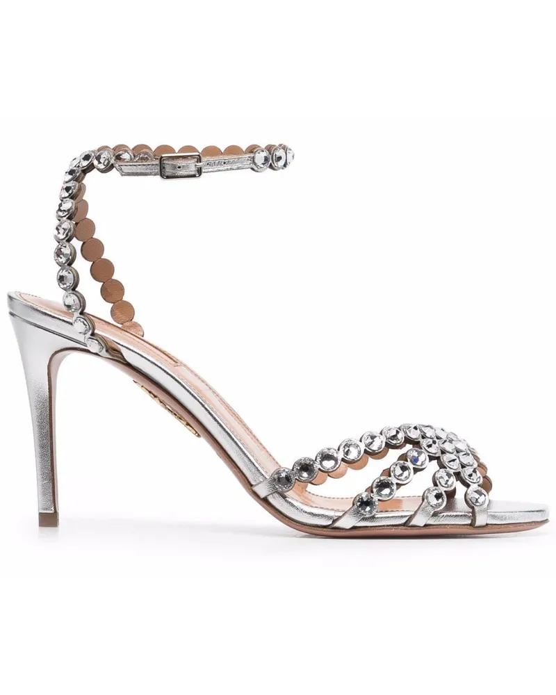 Aquazzura Tequila Sandalen 85mm - Silber Silber