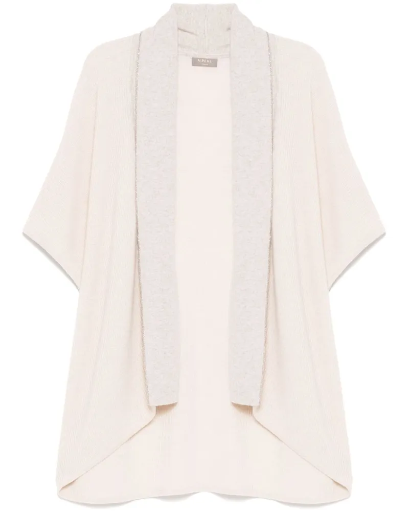 N.Peal Gerippter Metal Cardigan - Nude Nude
