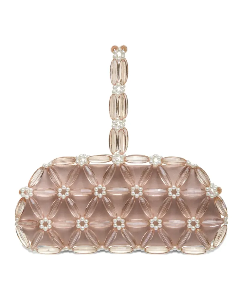 0711 Tebea Clutch mit Perlen - Nude Nude