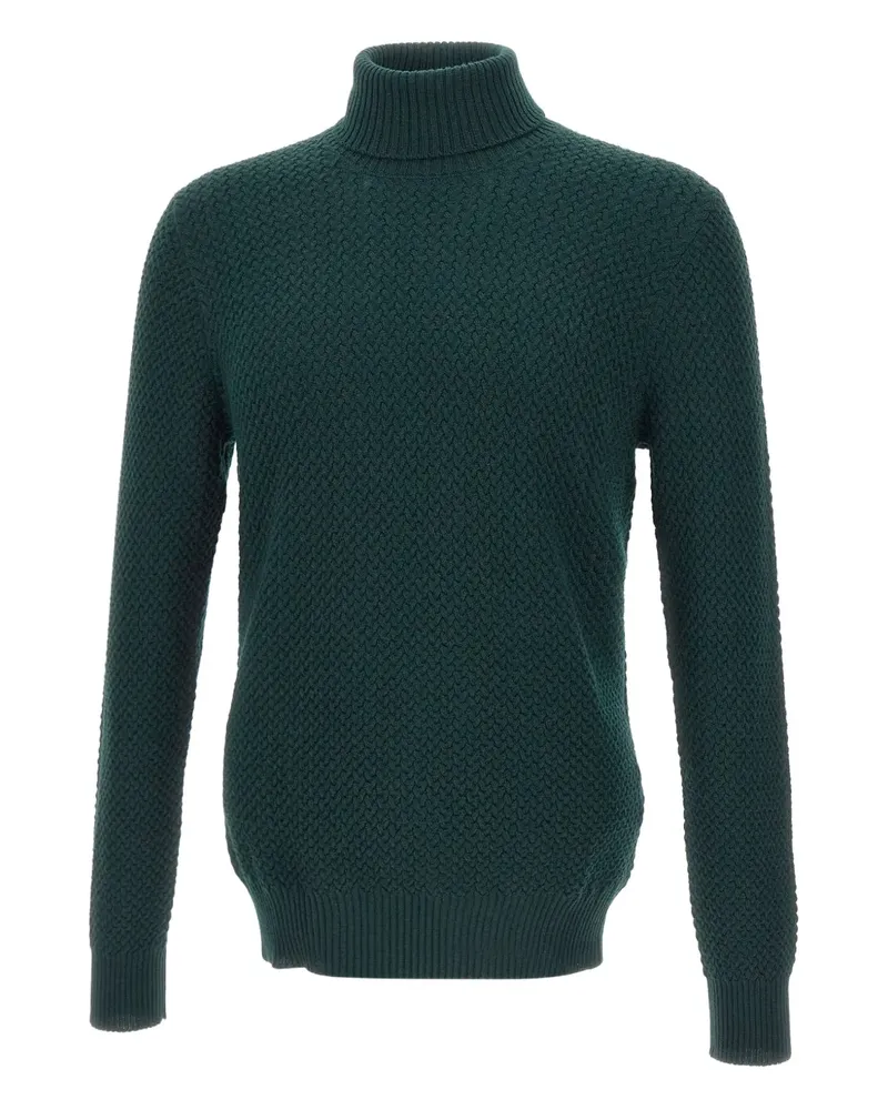 Gran Sasso Strukturierter Rollkragenpullover - Grün Grün