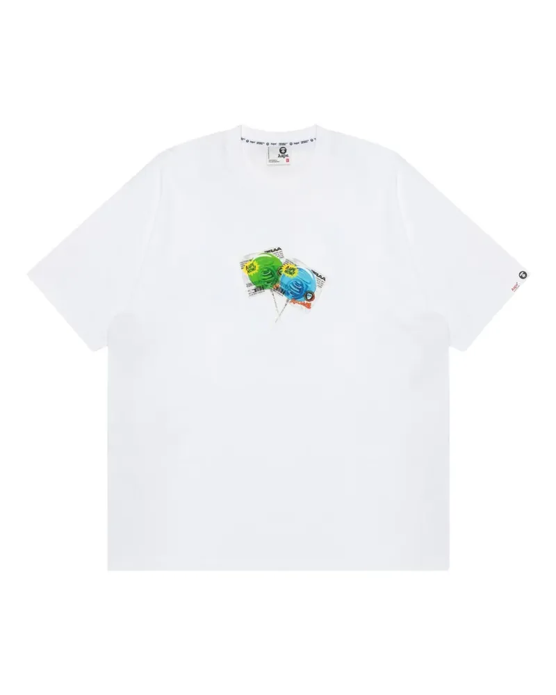 BAPE T-Shirt mit grafischem Print - Weiß Weiß