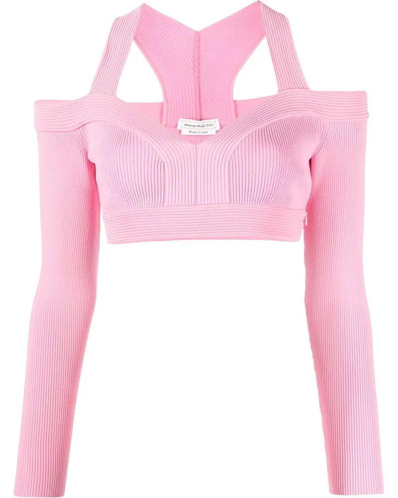 Alexander McQueen Strickoberteil mit Cut-Out - Rosa Rosa