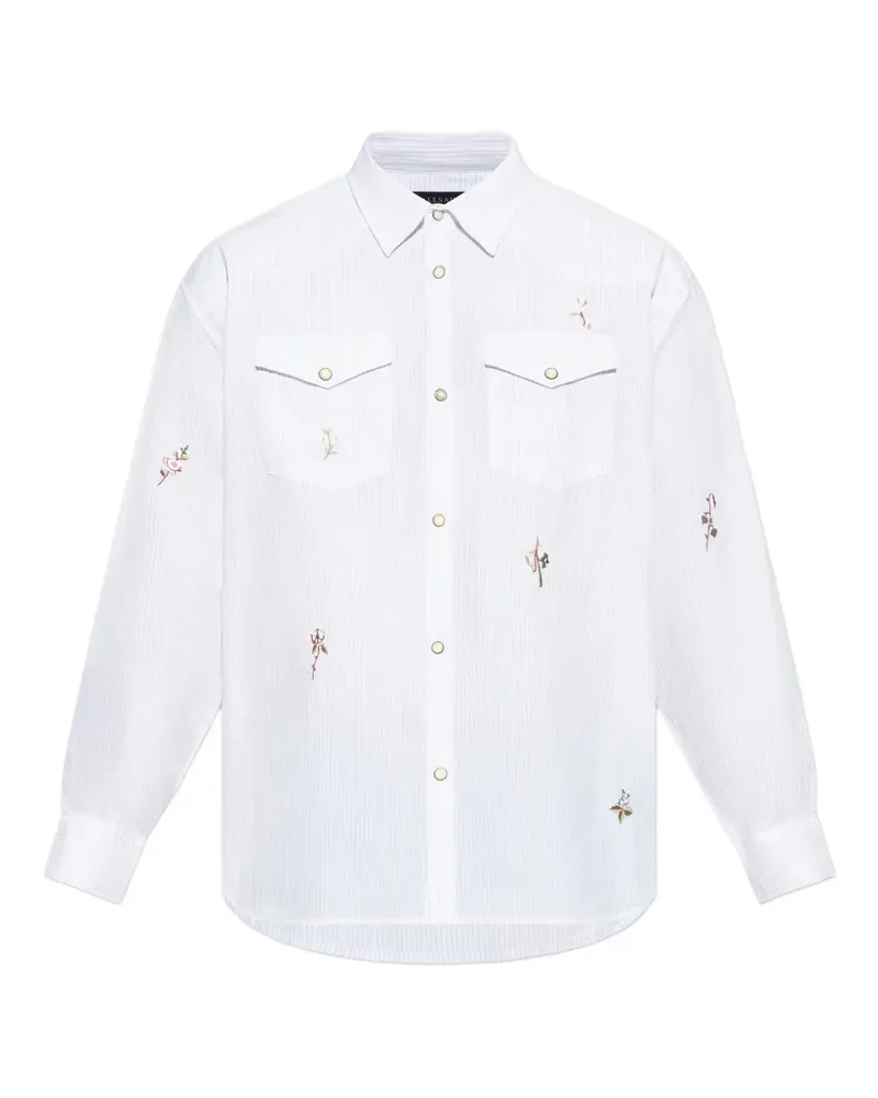 AllSaints Portman floral-embroidered shirt - Weiß Weiß