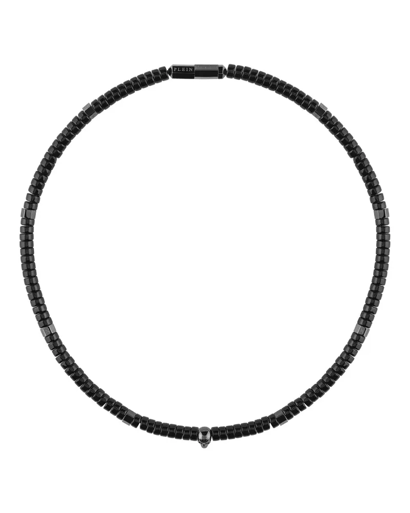 Philipp Plein beads skull necklace - Schwarz Schwarz