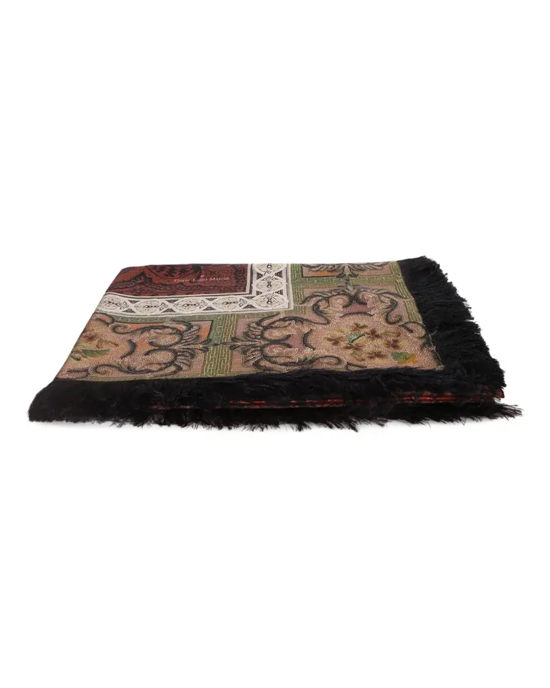 Pierre-Louis Mascia Aloeuw jacquard-woven fringed scarf - Braun Braun