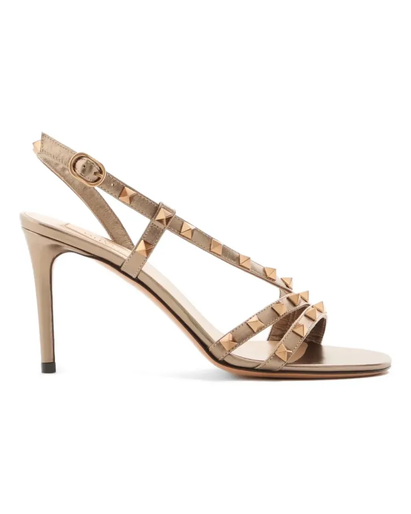 Valentino Garavani Rockstud Sandalen aus laminiertem Nappaleder 85mm - Braun Braun